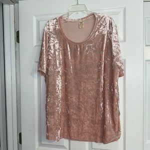 Crush velvet pink top worn once from Walmart 4x